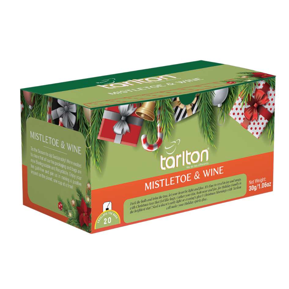 tarlton mistletoe and wine eco friendly ceylon tea bag carton