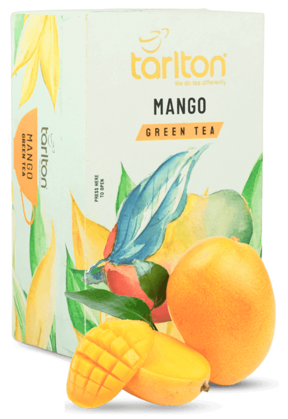 tarlton mango flavoured ceylon green tea with mangoes