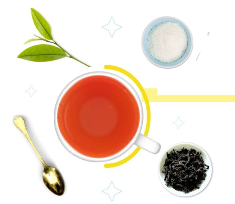 cup of tea, tea leaves, sugar, spoon, pure ceylon tea, uda pussellawa regional tea